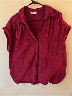 Denver Hayes Raspberry Button-Front cotton Shirt